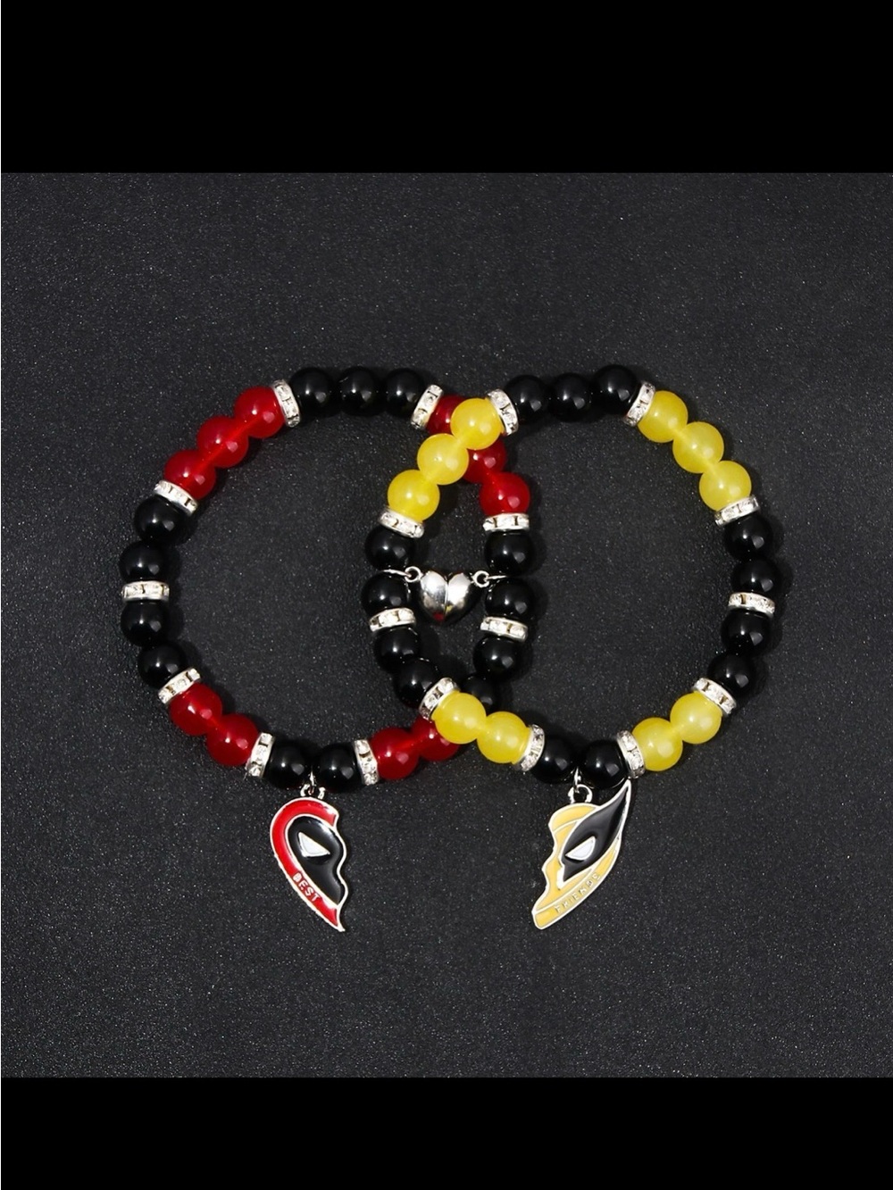 Superhero Deadpool and Wolverine Matching Necklaces Bracelets for Best Friends - Picture 2 of 6